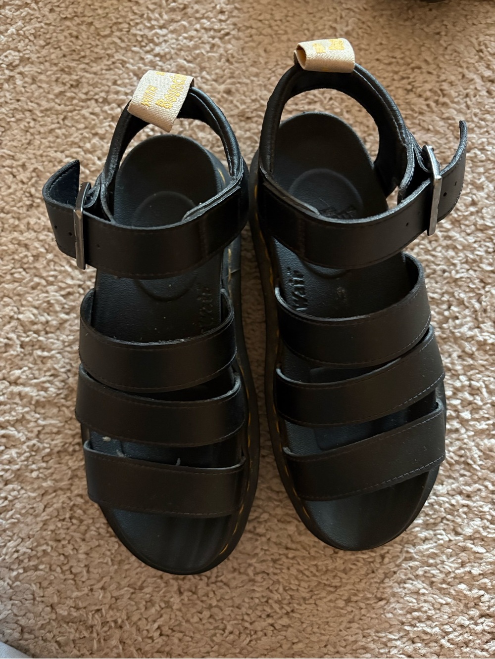 Dr. Martens Black Leather Strappy Sandals